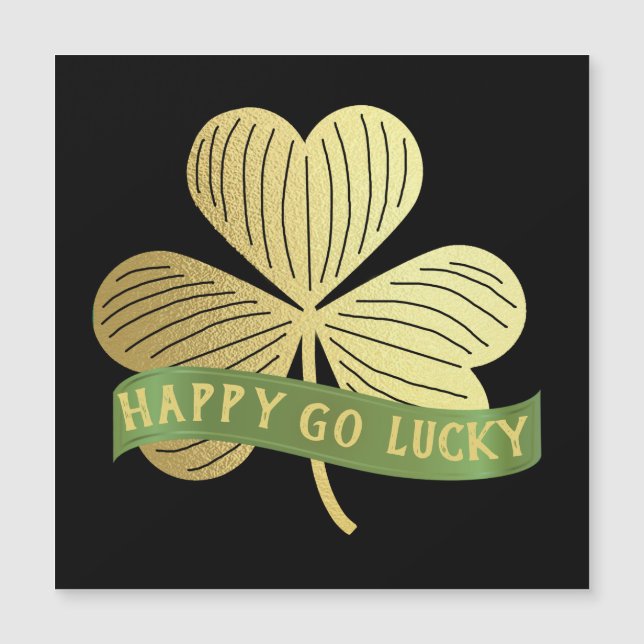 Feliz Go Lucky Gold Shamrock St Patrick's Day (Anverso)
