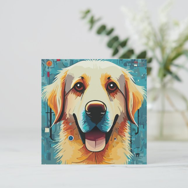 Feliz Golden Retriever (Anverso de pie)