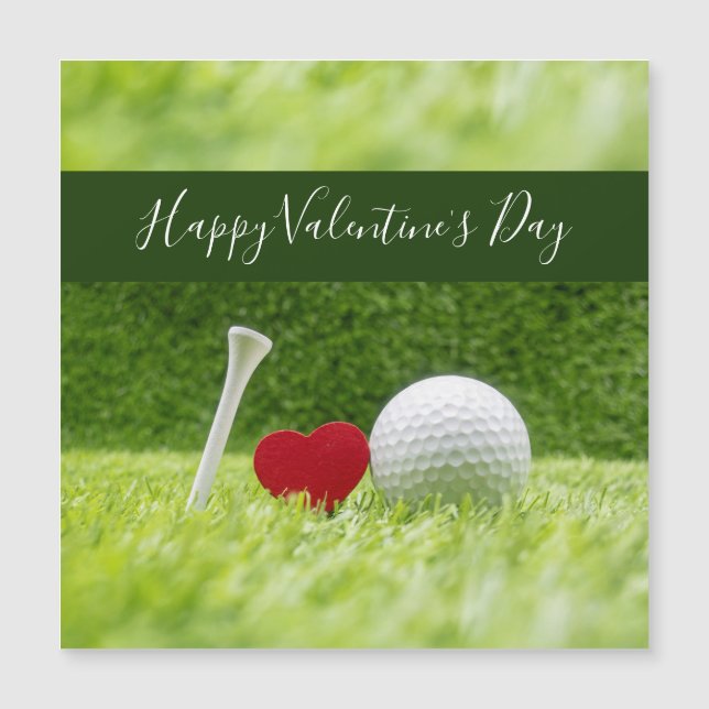 Feliz golfista de San Valentín con amor y pelota d (Anverso)