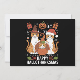 Feliz Hallothanksmas Gatos Halloween Navidad 