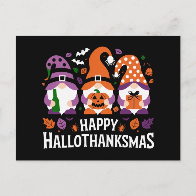 Feliz Hallothanksmas Gnomes Feliz Feliz Navidad (Anverso)
