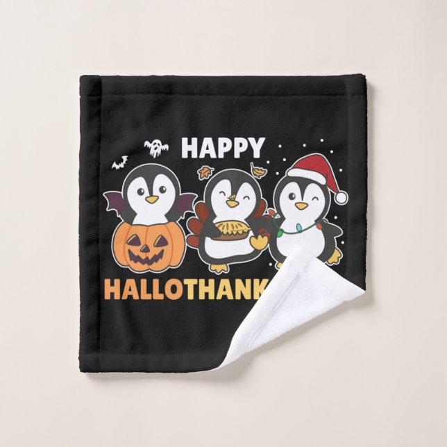 Feliz Hallothanksmas Pingüinos Navidades Penguin W (Toallita)