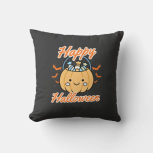 Feliz Halloween Almohada De Tirar Calabaza Linda E