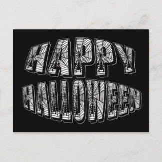 Feliz Halloween Arañas y Texto de Telaraña Tarjeta
