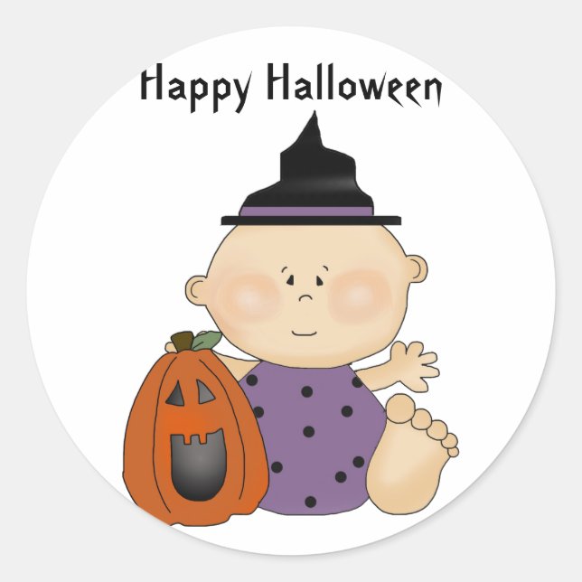 Feliz Halloween Baby Pumpkin Fun Pegatinas (Anverso)