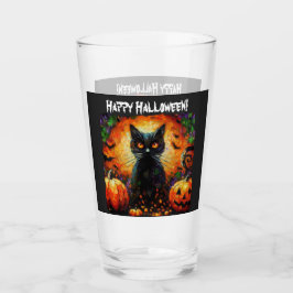 Feliz Halloween Black Cat Bats Pumpkins