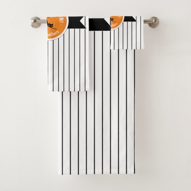 Feliz Halloween Black Cat & Stripes ID686 (In situ)