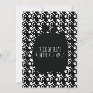 Feliz Halloween Black Pumpkin SkuPattern Card