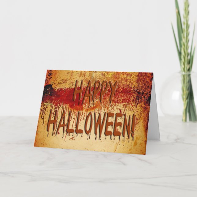 Feliz Halloween Blogueo Manchado Tarjeta de Pared (Anverso)