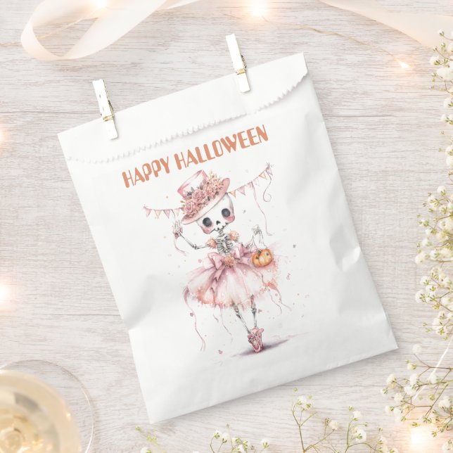 Feliz Halloween | Bolsas de Favor Ballerina Skelet (Cortado)