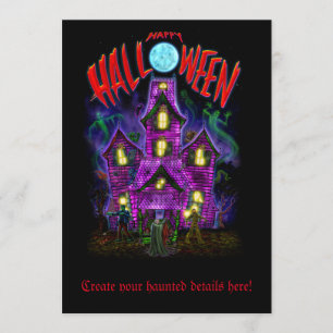Feliz Halloween brillantes invitaciones a casa emb