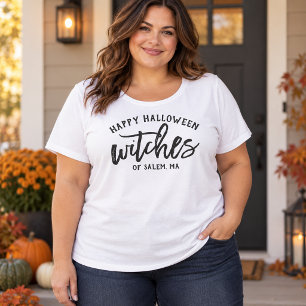 Feliz Halloween Brujas Ciudad Personalizada Negro 