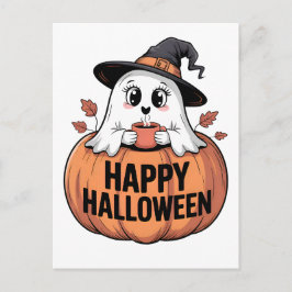 Feliz Halloween Caffeine Ghost Postales