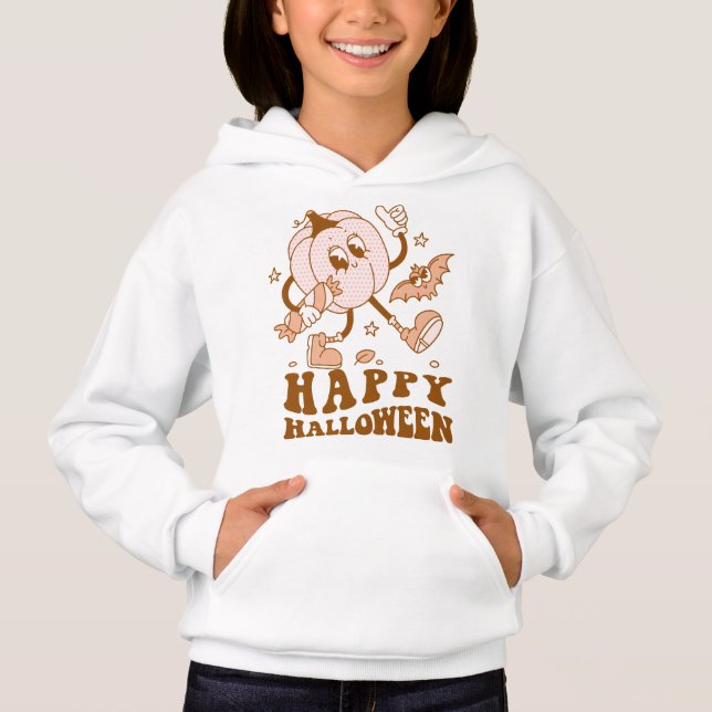 Feliz Halloween| Calabaza de punto de Polka retro (Anverso)