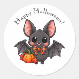Feliz Halloween Calcomanía redonda de murciélago y