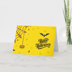 Feliz Halloween con tarjeta de murciélago negro y