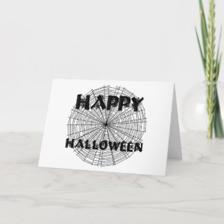Feliz Halloween con tarjeta de texto web de Spider