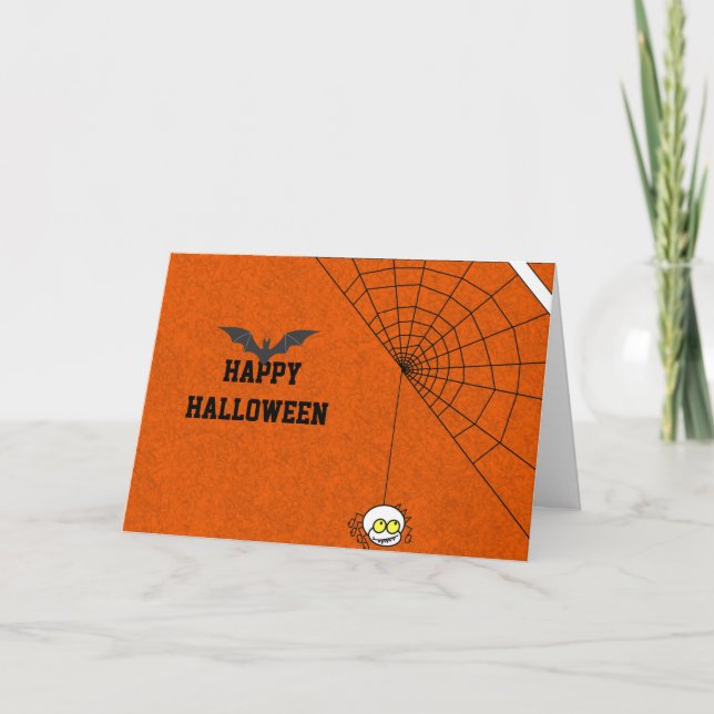 Feliz Halloween con tarjeta web Black Bat and Spid (Anverso)