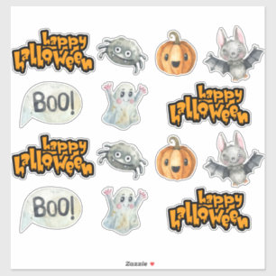 Feliz Halloween Conjunto de Pegatinas Lindas y Esp