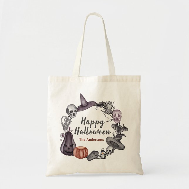 Feliz Halloween Corona Bolsa de Truco o Trato (Frente)