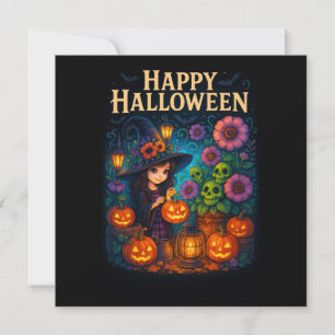 Feliz Halloween Cubierta Tiras de Calabaza Tarjeta