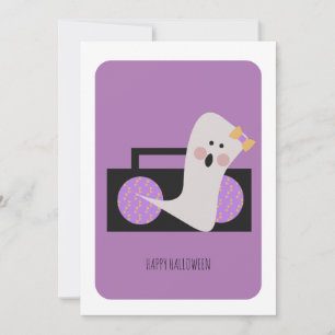 Feliz Halloween Cute Ghost Music Card