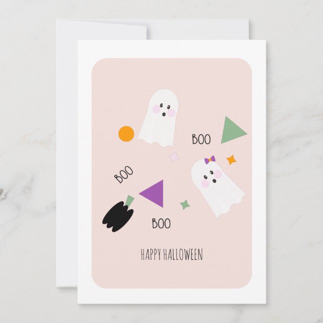 Feliz Halloween Cute Ghost Sprinkles Card (Anverso)
