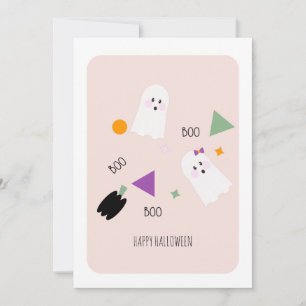 Feliz Halloween Cute Ghost Sprinkles Card