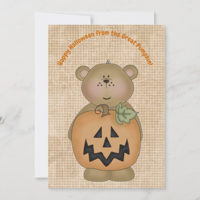 Feliz Halloween desde la gran tarjeta de oso Teddy (Anverso)