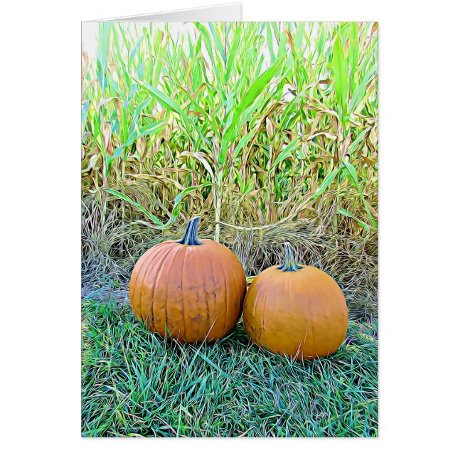 Feliz Halloween Dos Cubiertas Tarjeta de Calabazas (Frente)