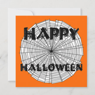 Feliz Halloween en la invitación de Spider Web Tex