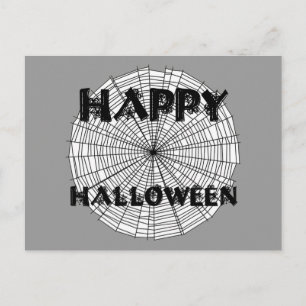 Feliz Halloween en la tarjeta postal de texto de S