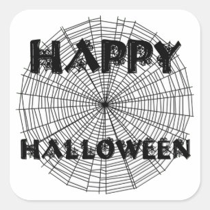 Feliz Halloween en Spider Pegatina de texto web