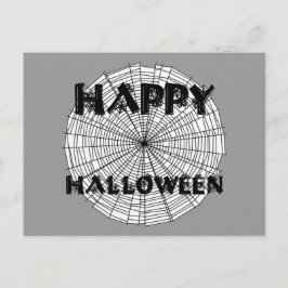 Feliz Halloween en tarjeta postal de texto de tela