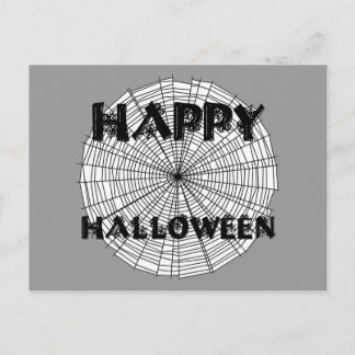 Feliz Halloween en tarjeta postal de texto de tela