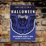 Feliz Halloween | Esbozo azul de la invitación a l<br><div class="desc">Feliz Halloween | Esbozo azul de la invitación a la fiesta</div>