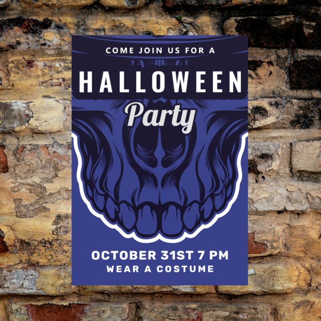 Feliz Halloween | Esbozo azul de la invitación a l (Subido por el creador)