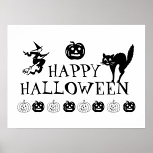 Feliz Halloween espeluznante poster de decoración