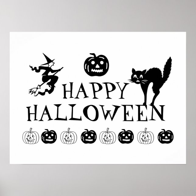 Feliz Halloween espeluznante poster de decoración  (Frente)