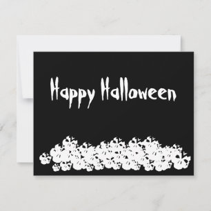 Feliz Halloween esqueletos divertidos de negro y b