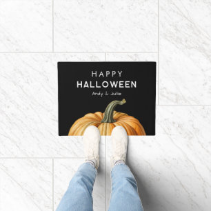 Feliz Halloween felpudo con calabaza grande