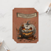 Feliz Halloween Fiery Calabaza Blanca