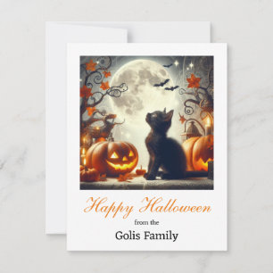 Feliz Halloween Gato Calabaza Nota Coche