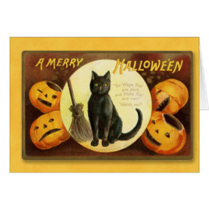 Feliz Halloween: Gato negro y Broomstick