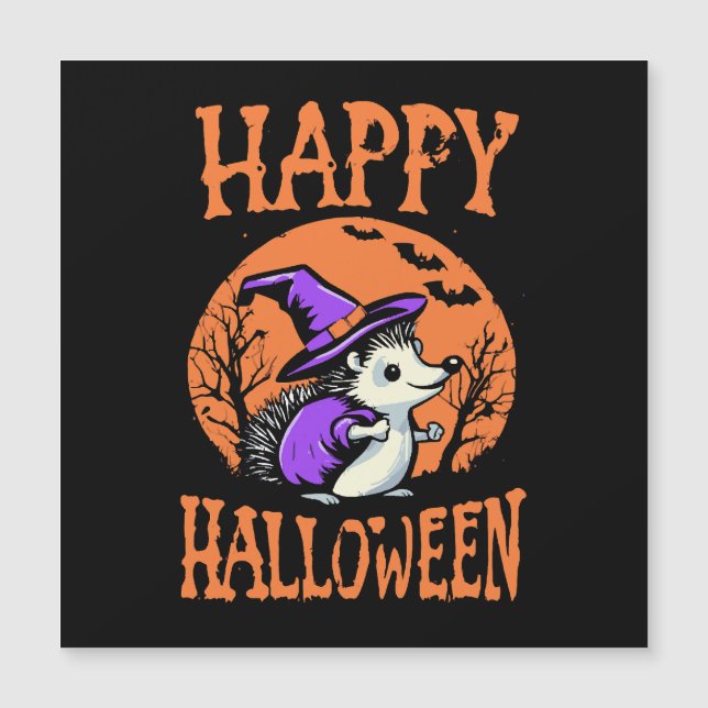 Feliz Halloween Hedgehog Witch (Anverso)