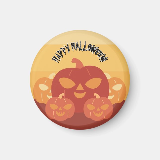 ¡Feliz Halloween! Imán de Calabazas (Frente)