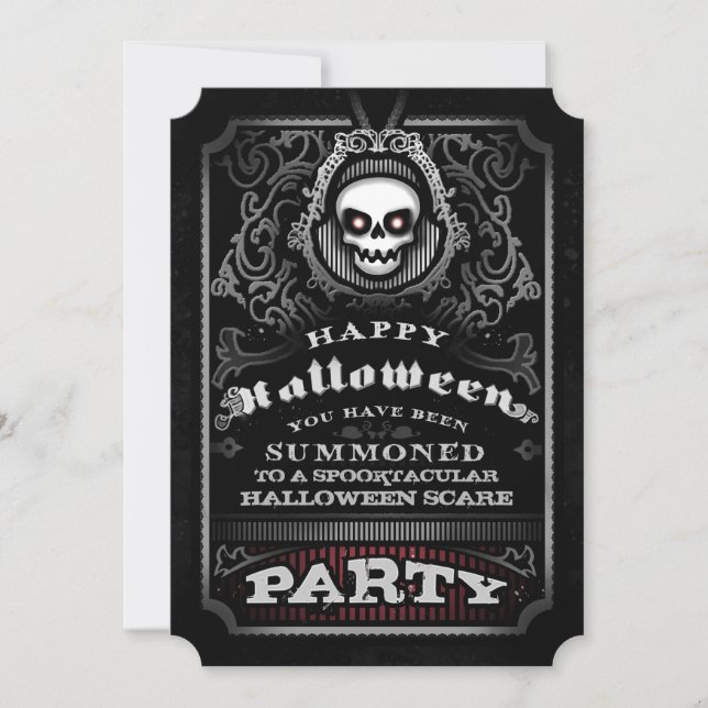 Feliz Halloween Invitación de Fiesta gótico - Crán (Anverso)