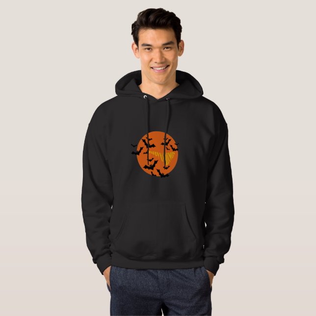 Feliz Halloween Murciélagos y Luna Sudadera (Anverso completo)