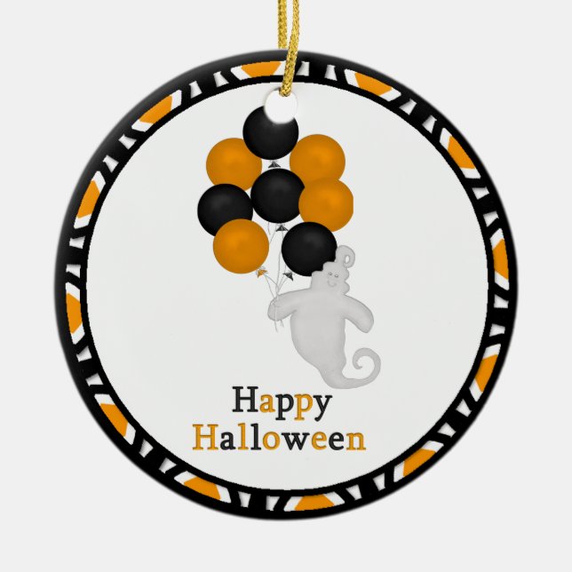 Feliz Halloween: Ornamento del fantasma (Frente)