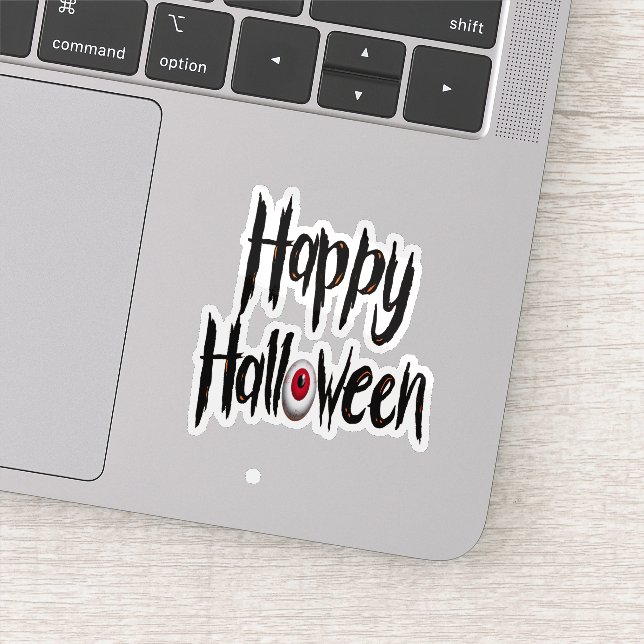 Feliz Halloween pegatina espeluznante (Detalle)